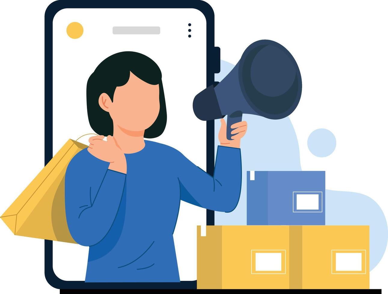 Women online shop merketing with simple flat design vector