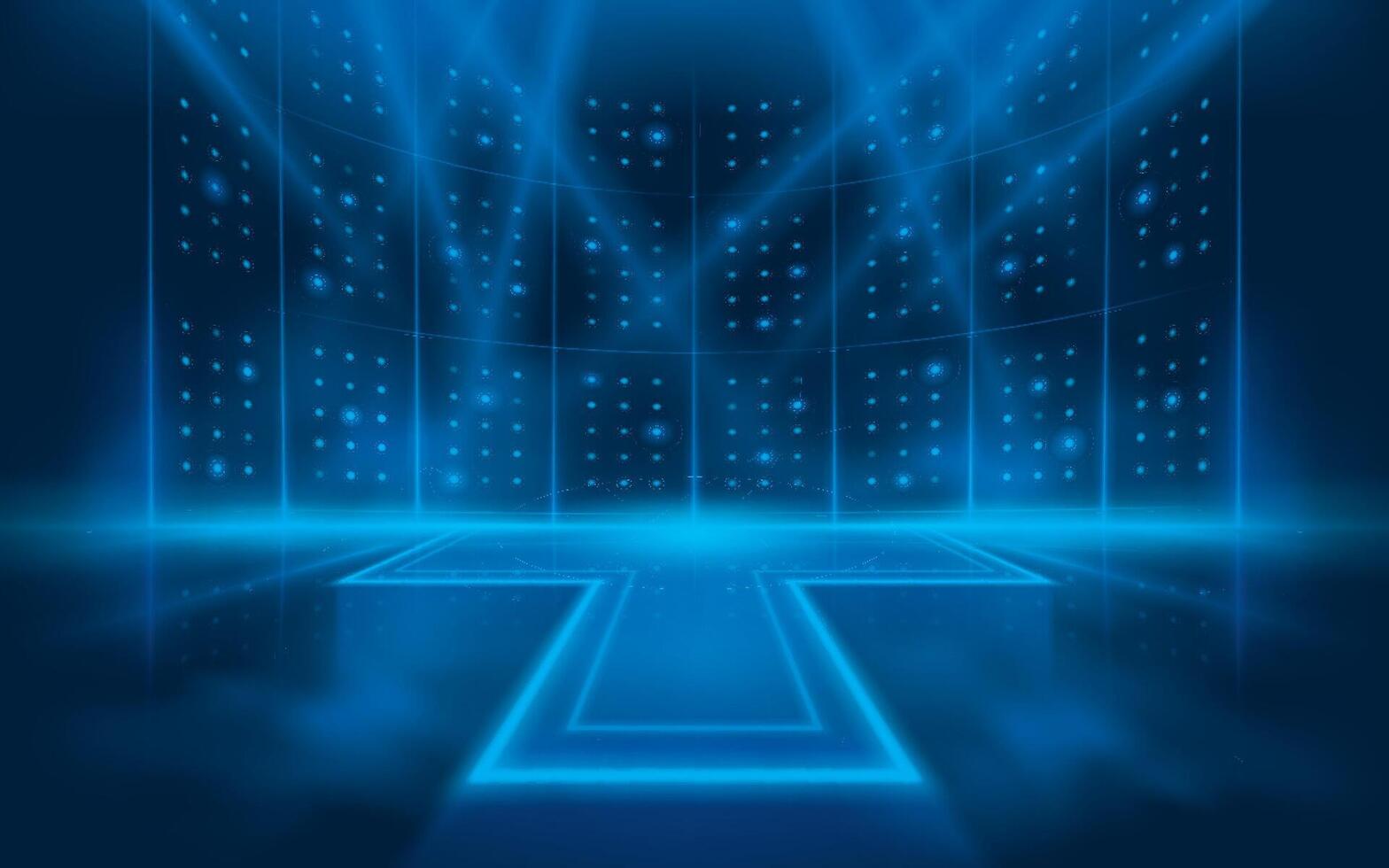 Abstract futuristic lights lines background. Elegant scene Lighting effect. Light show on stage glowing. Abstract dynamic lights lines show. vector
