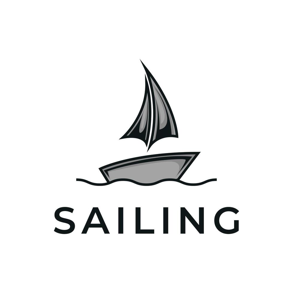 sailing logo design concept idea vector