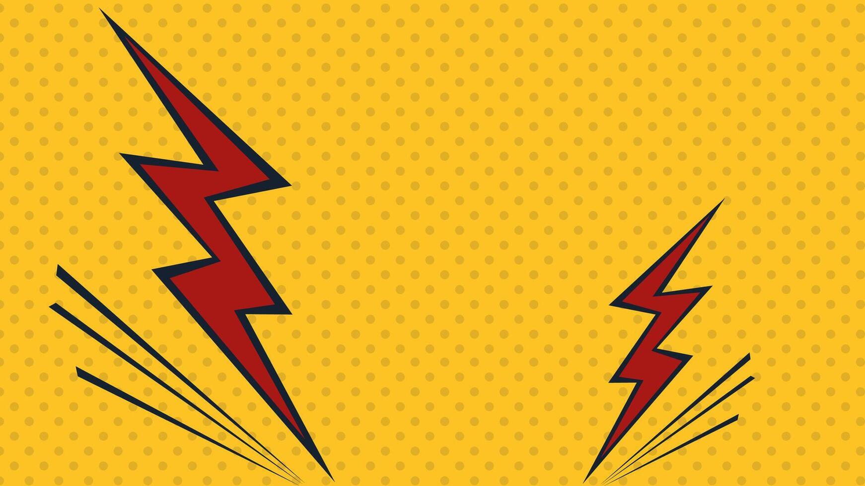 two lightning bolts on a yellow background vector