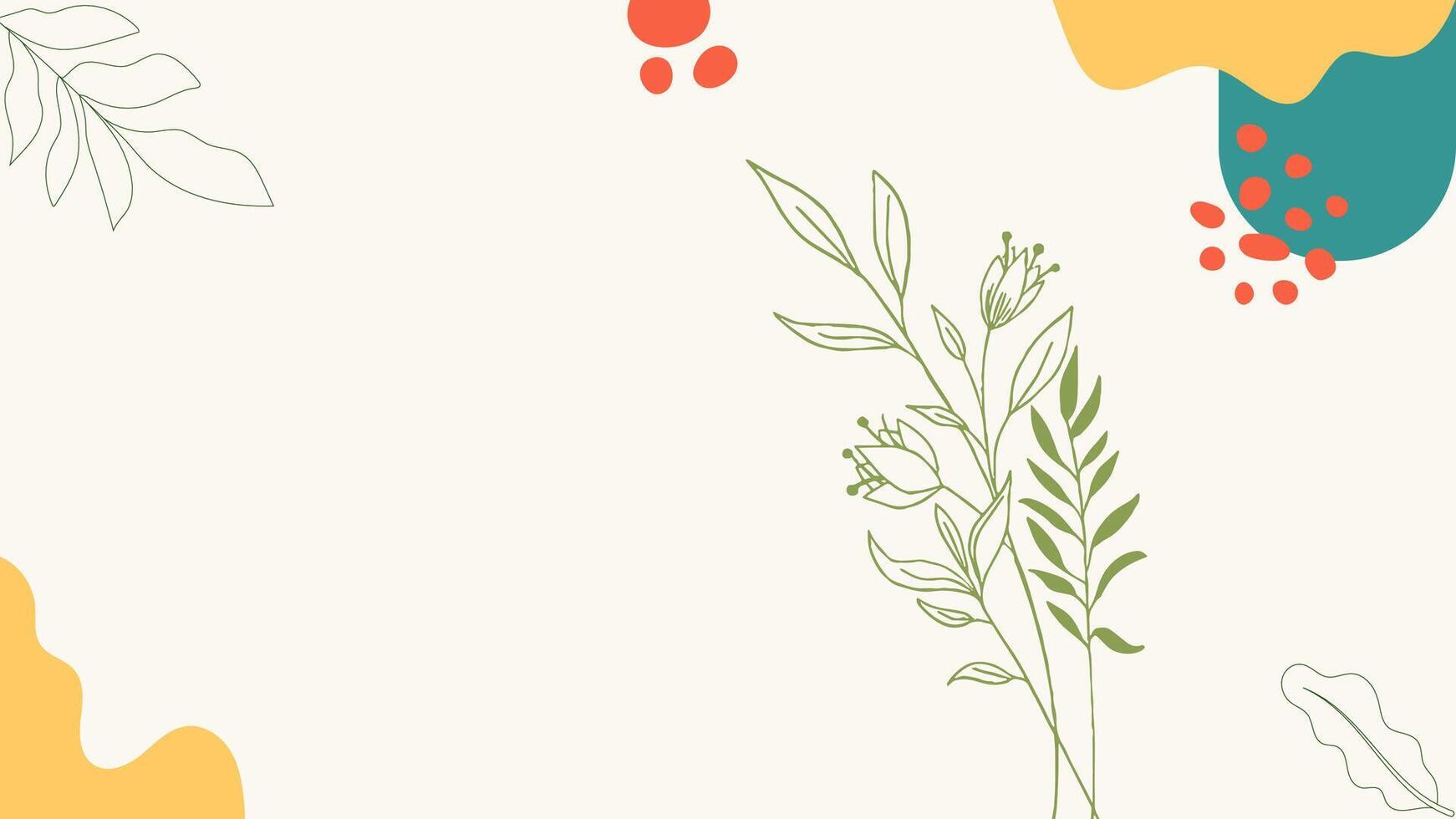 a colorful background with leaves and flowers vector