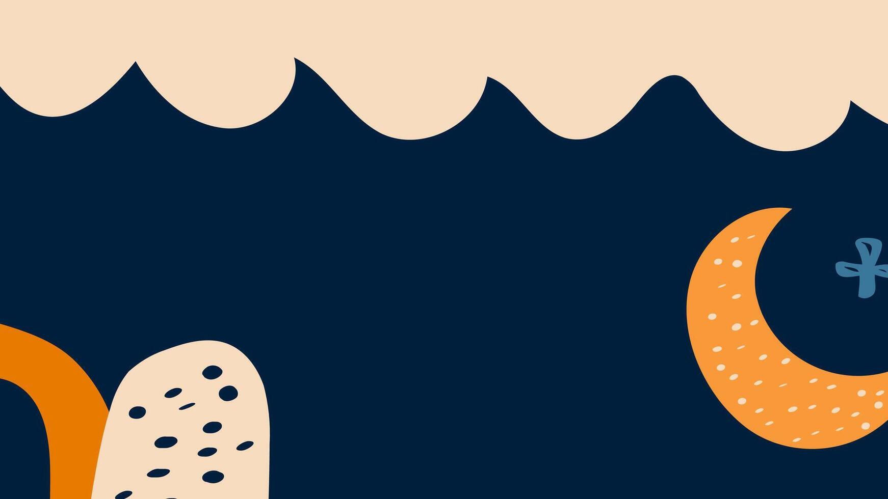 an illustration of a moon and a crescent vector