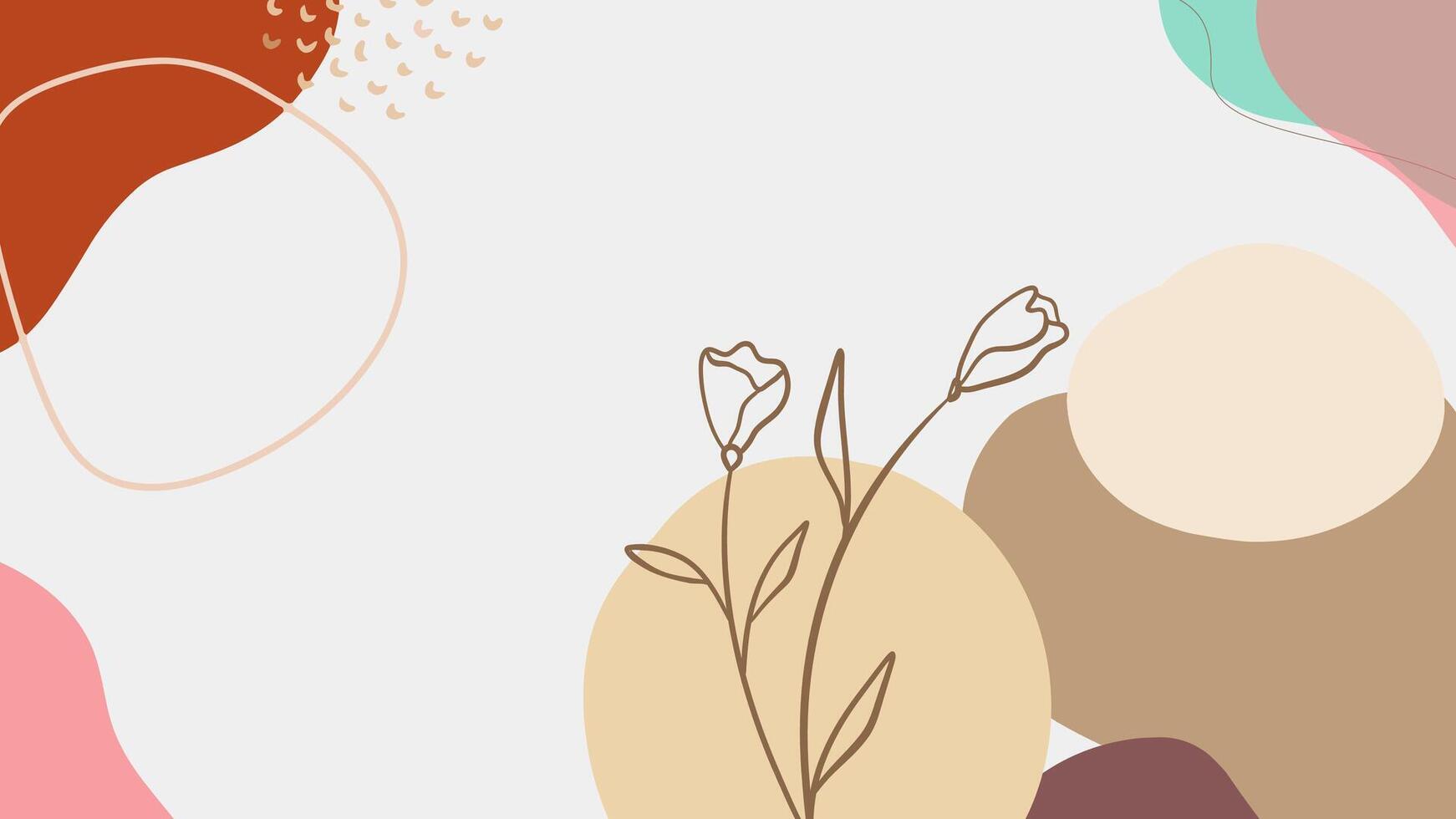 a colorful abstract background with flowers and shapes vector