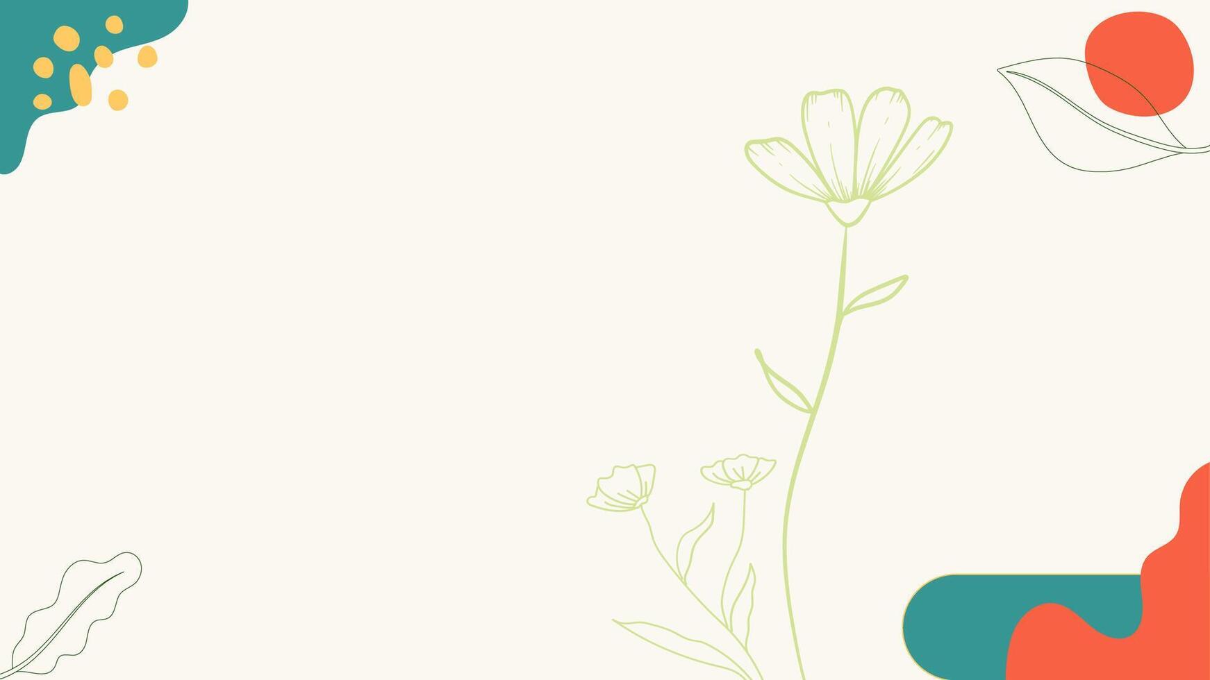 a colorful background with flowers and leaves vector