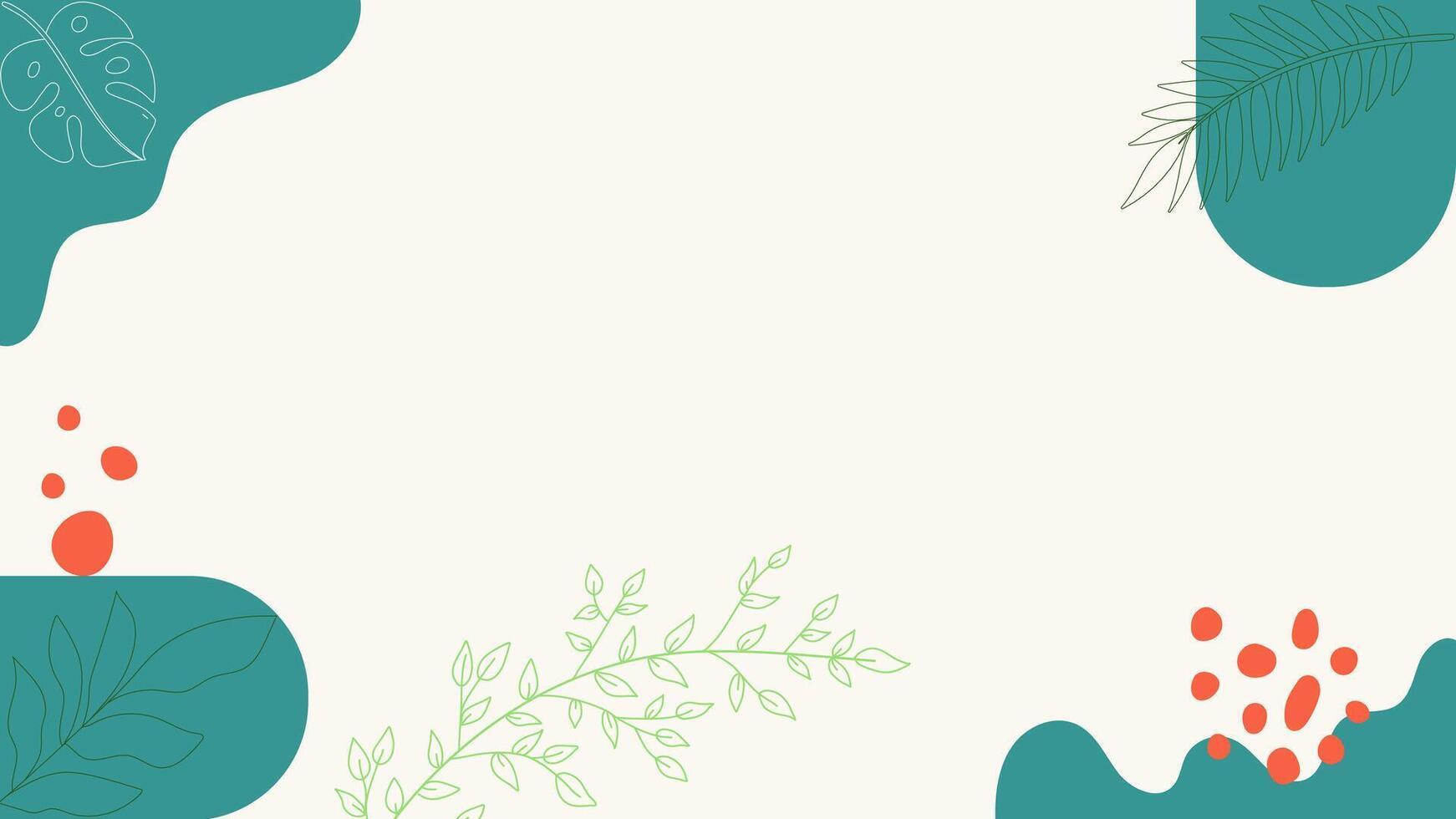 a green background with leaves and flowers vector
