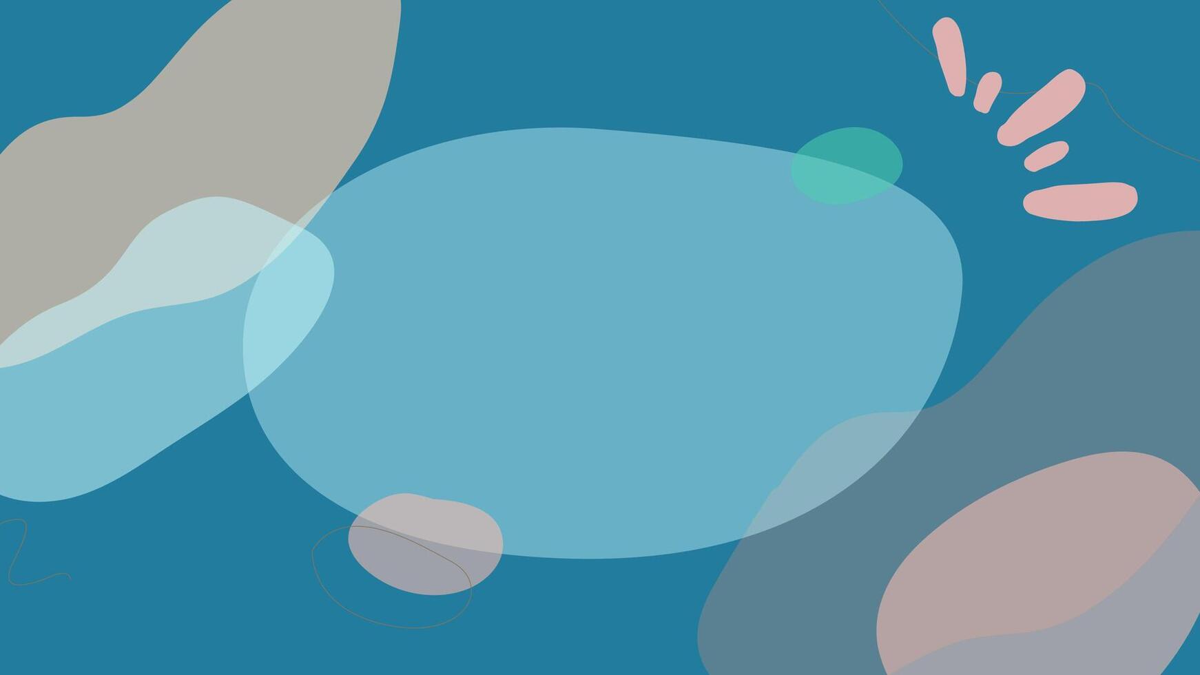 a blue background with various shapes and colors vector
