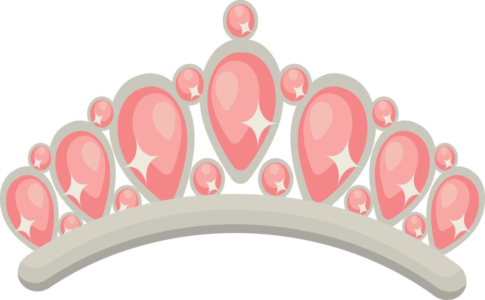 Gold Crown on White Background. Illustration in Glitter Cartoon Design. vector