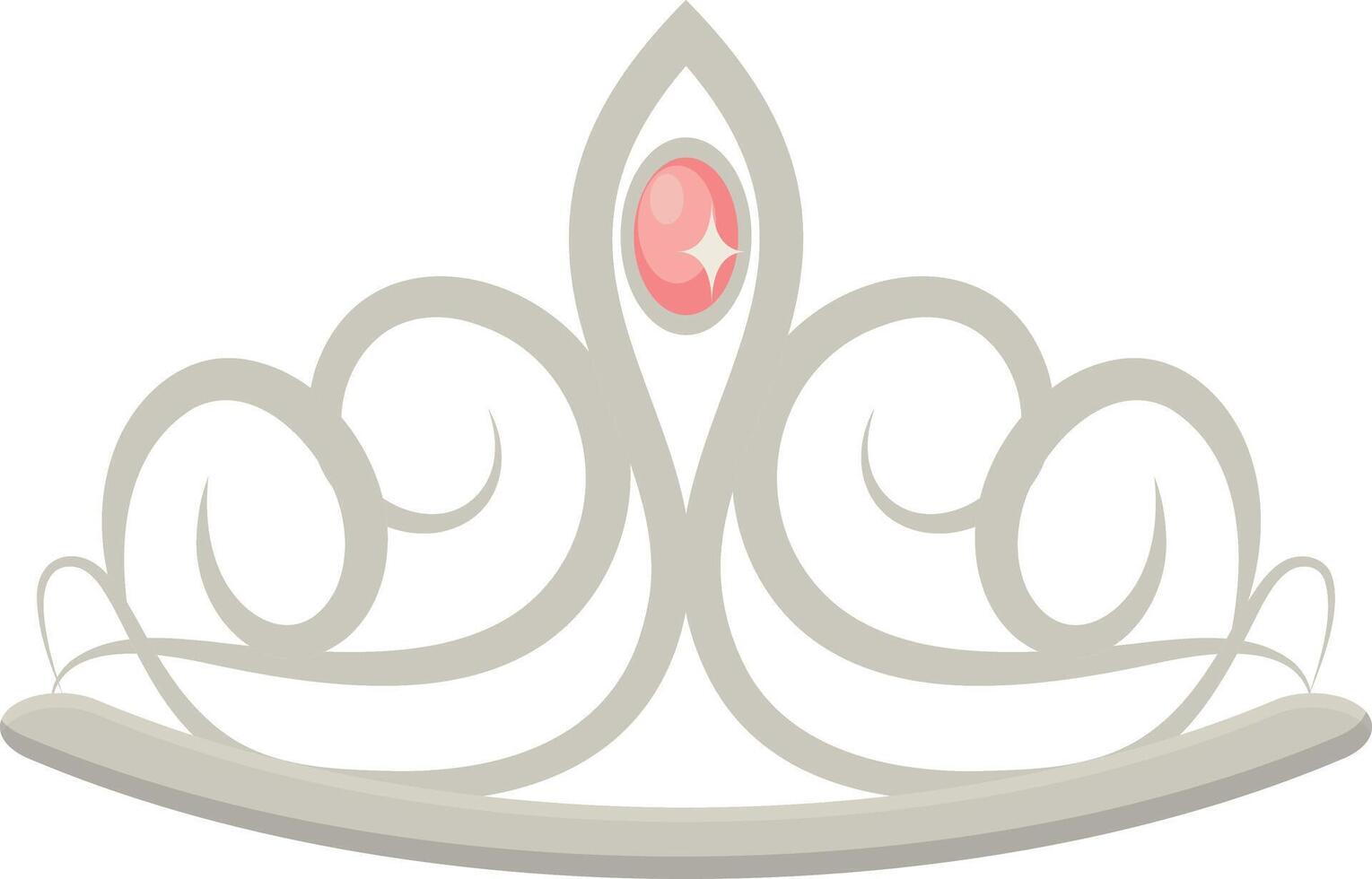 Gold Crown on White Background. Illustration in Glitter Cartoon Design. vector
