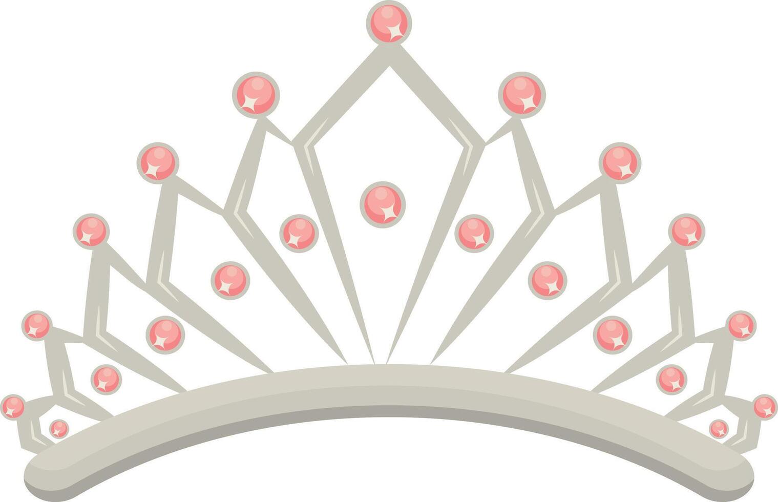 Gold Crown on White Background. Illustration in Glitter Cartoon Design. vector