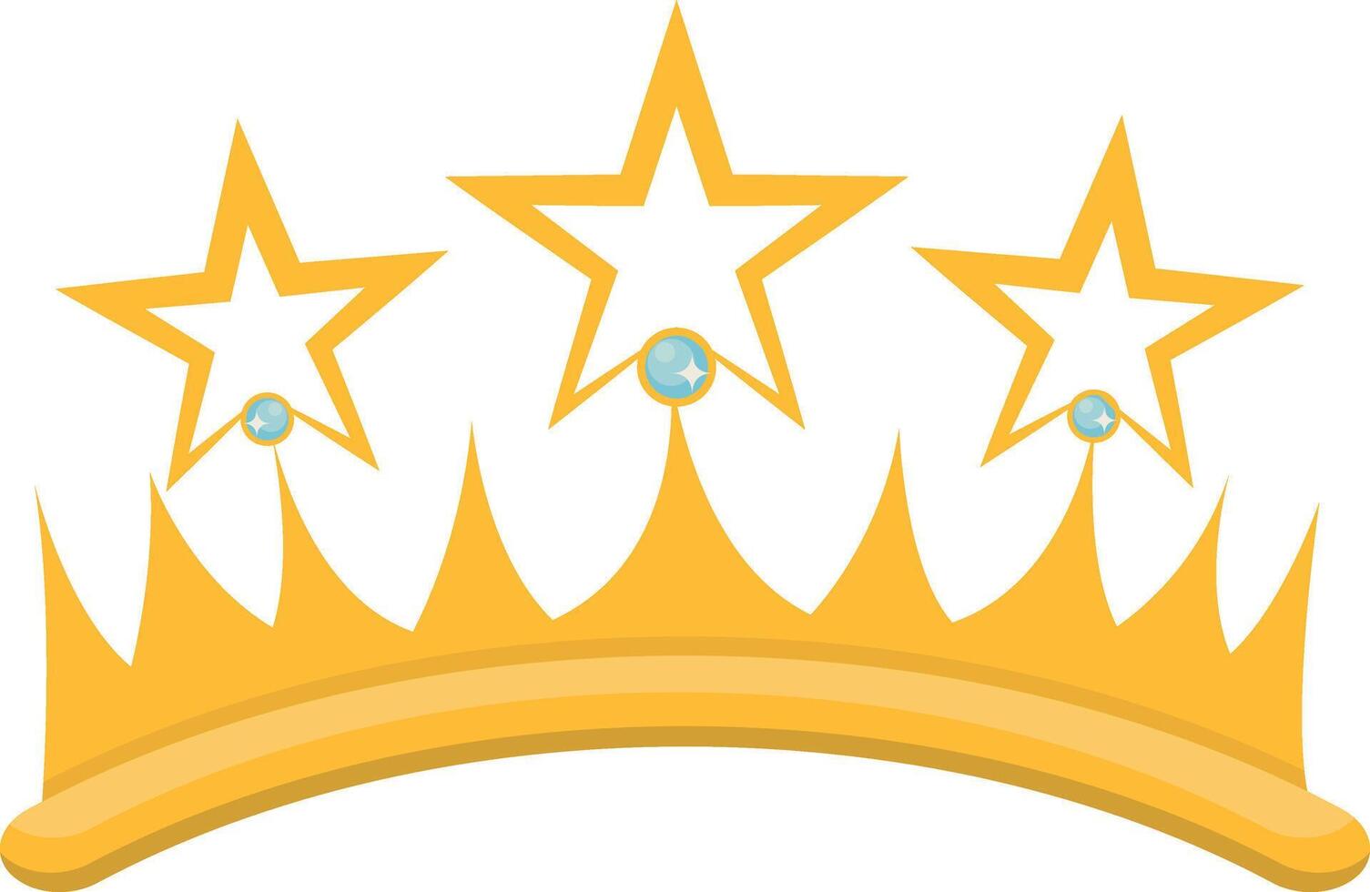 Gold Crown on White Background. Illustration in Glitter Cartoon Design. vector