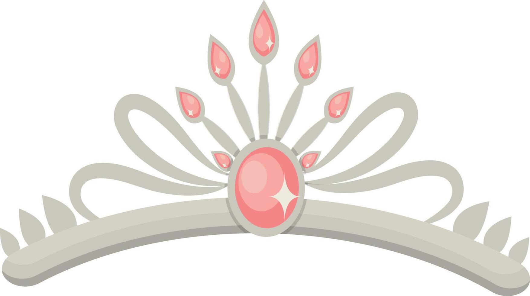 Gold Crown on White Background. Illustration in Glitter Cartoon Design. vector