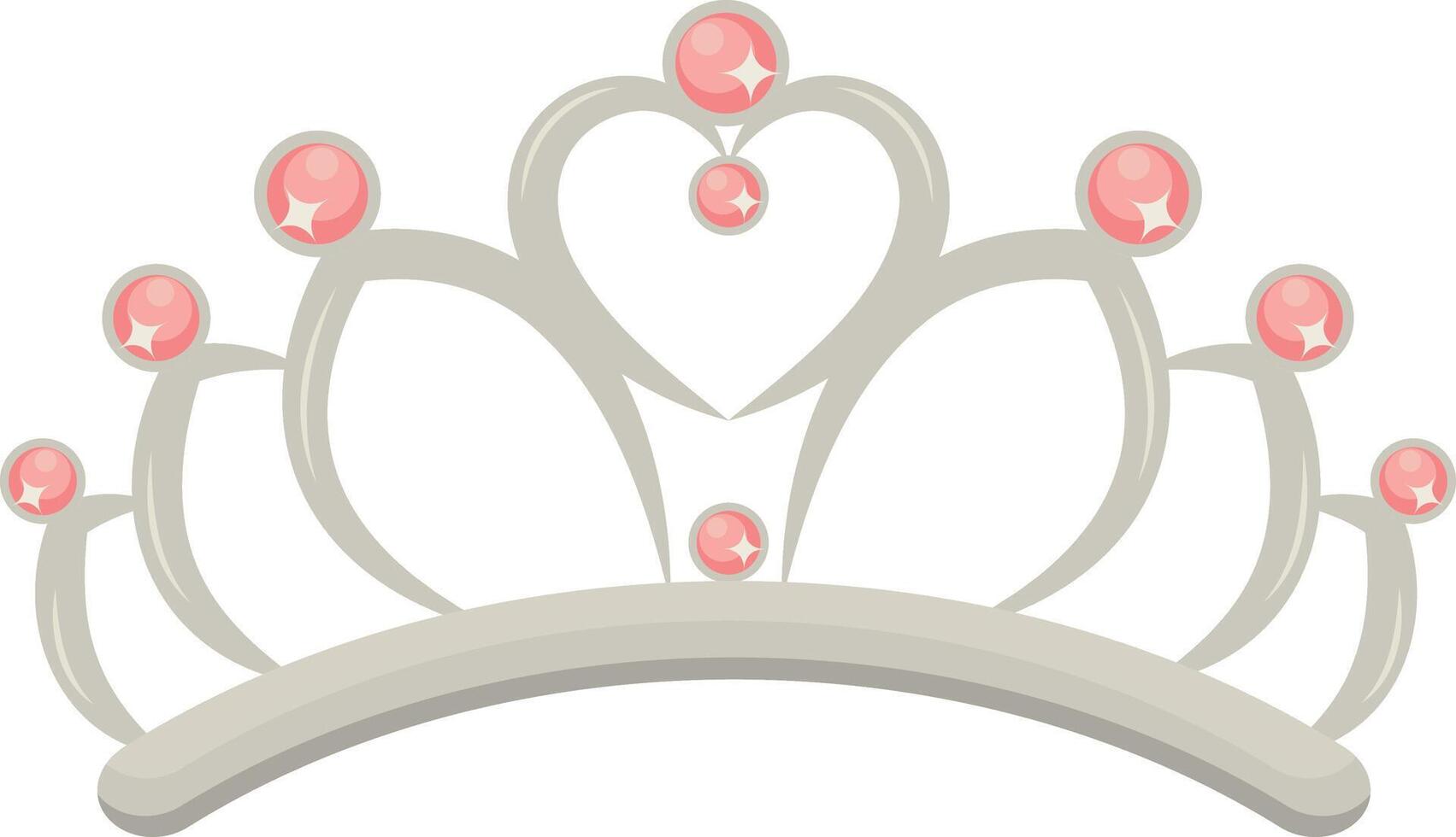 Gold Crown on White Background. Illustration in Glitter Cartoon Design. vector