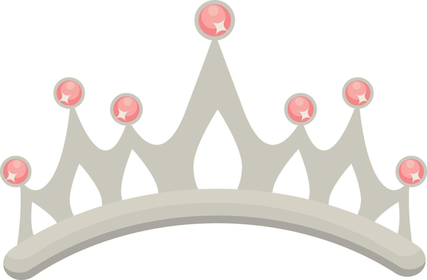 Gold Crown on White Background. Illustration in Glitter Cartoon Design. vector