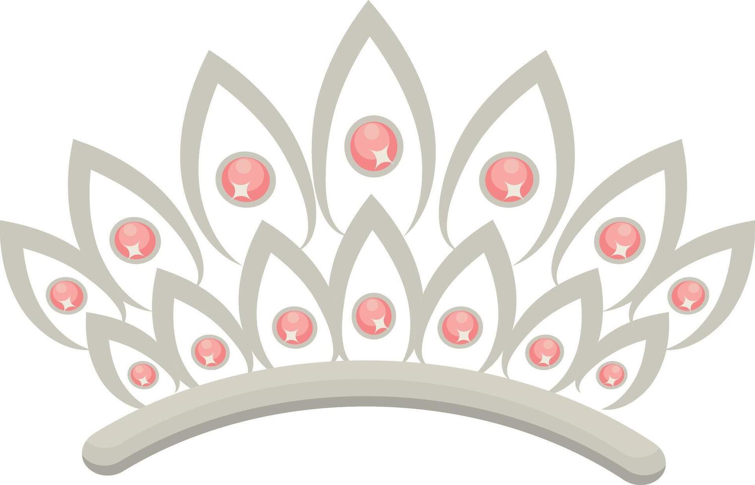 Gold Crown on White Background. Illustration in Glitter Cartoon Design. vector
