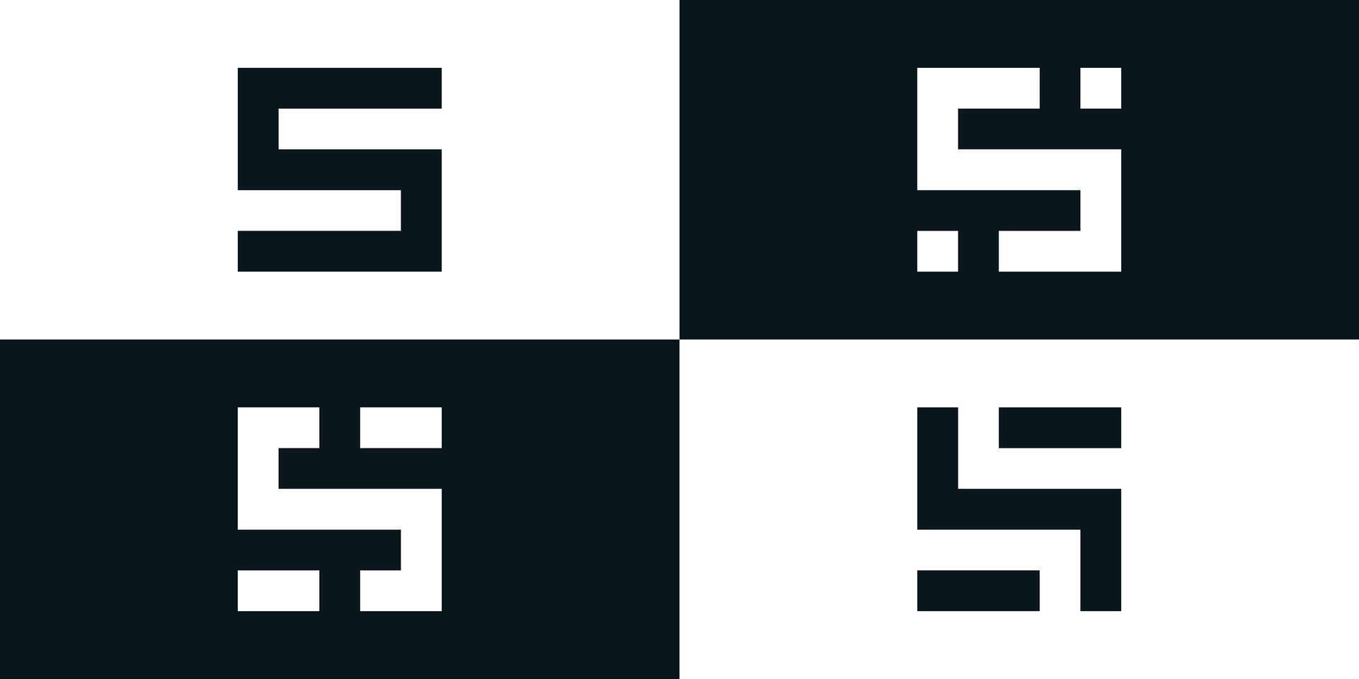 Collection of letter S logo square shape. Premium vector