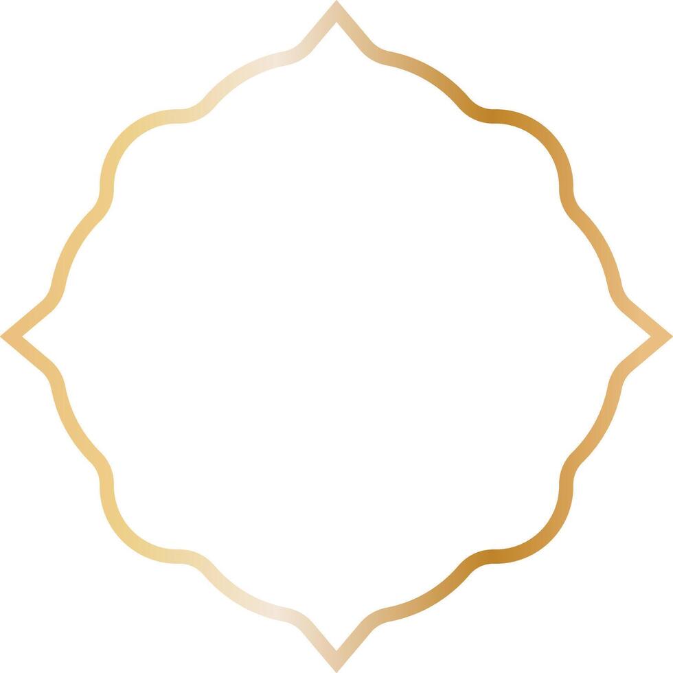 Golden Islamic Frame Luxury Illustration. Isolated on White Background. vector