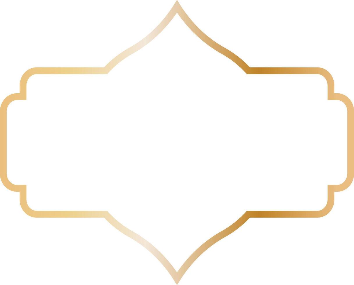 Golden Islamic Frame Luxury Illustration. Isolated on White Background. vector