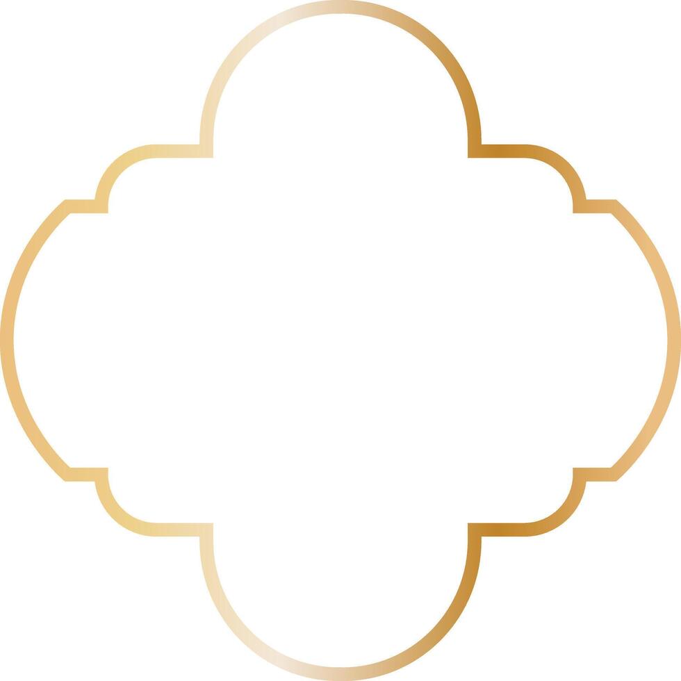 Golden Islamic Frame Luxury Illustration. Isolated on White Background. vector