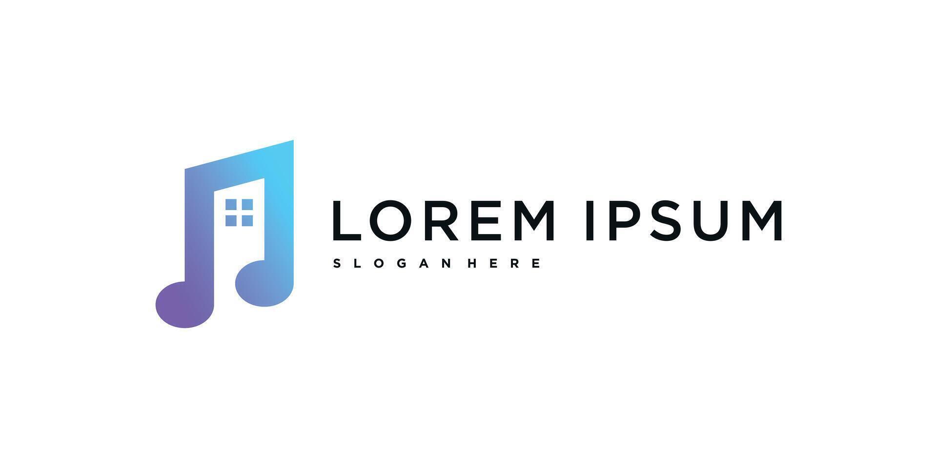 Creative concept music house logo design. Premium vector
