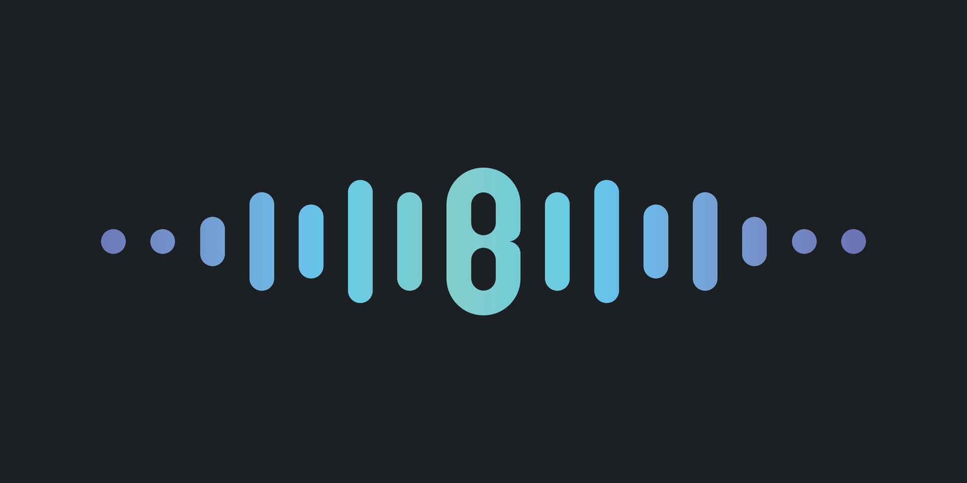 Letter B with pulse music player element. Audio wave logo design. Premium vector
