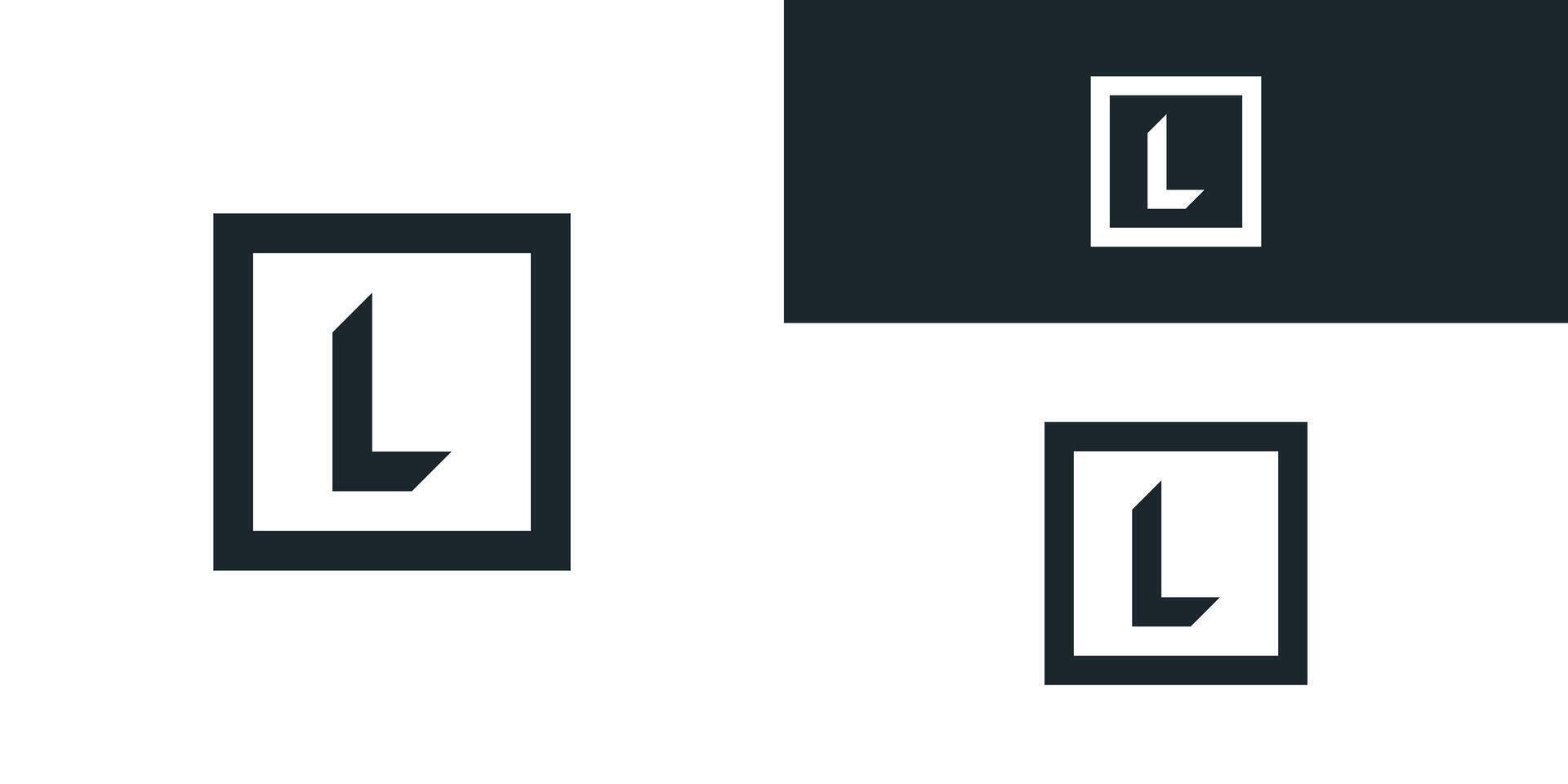 Square shape style letter L logo design. Premium vector