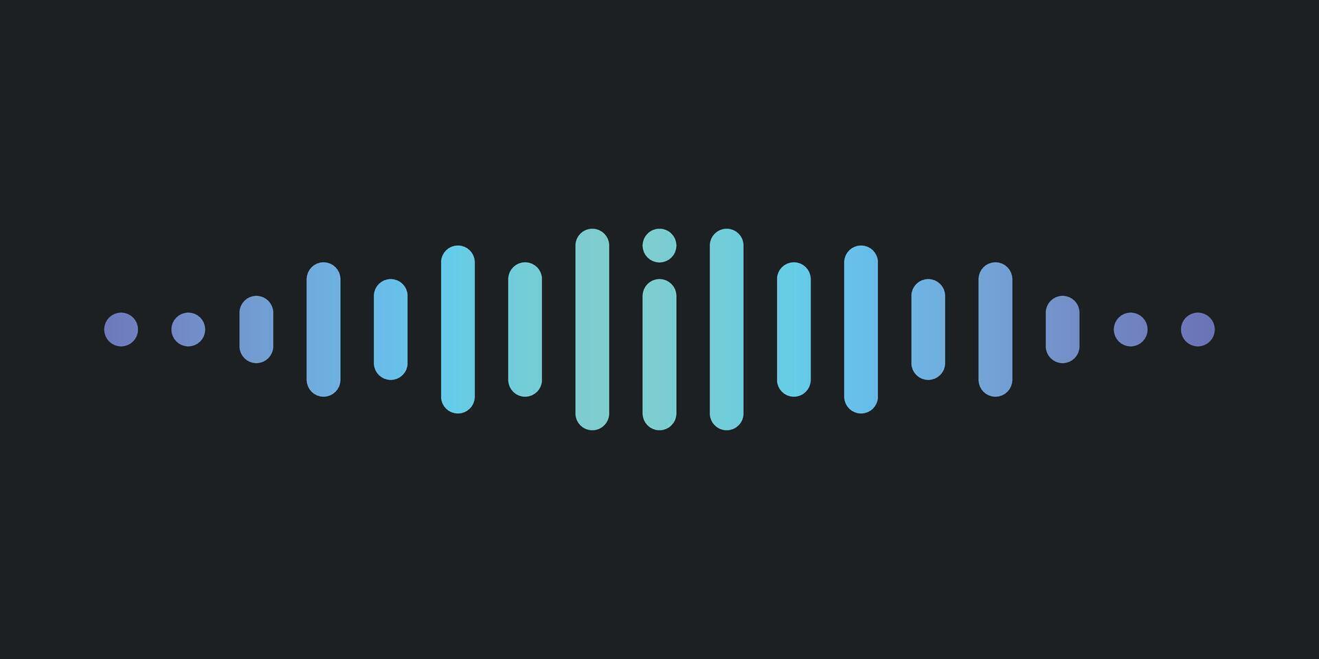 Letter I with pulse music player element. Audio wave logo design. Premium vector