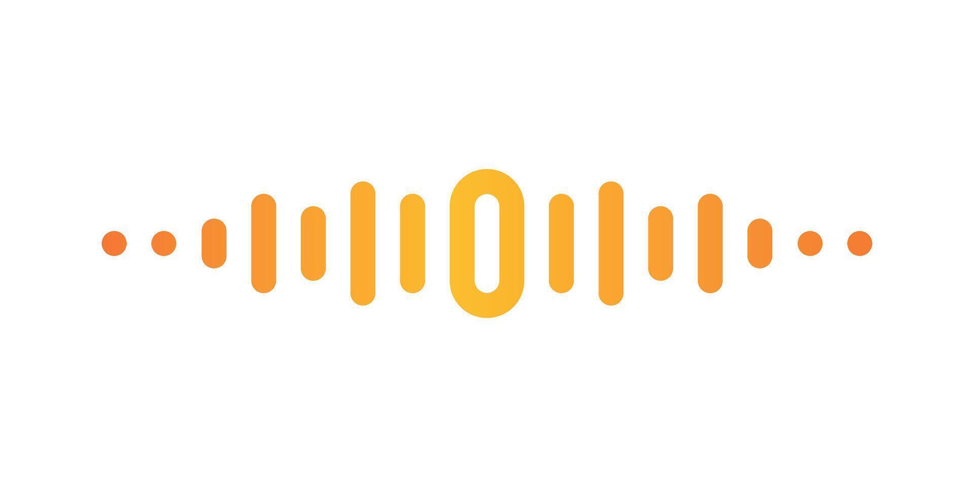 Letter O with pulse music player element. Audio wave logo design. Premium vector