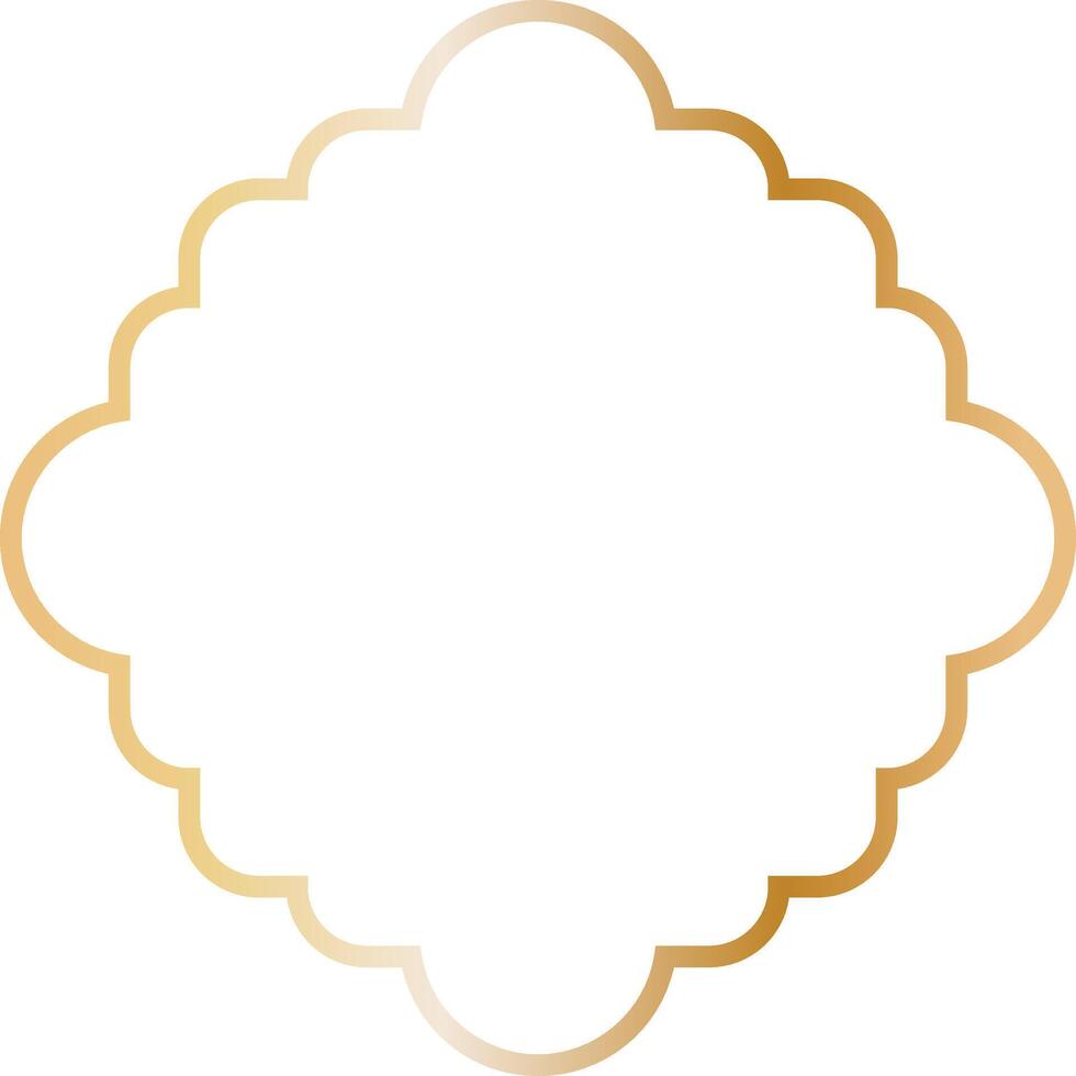 Golden Islamic Frame Luxury Illustration. Isolated on White Background. vector