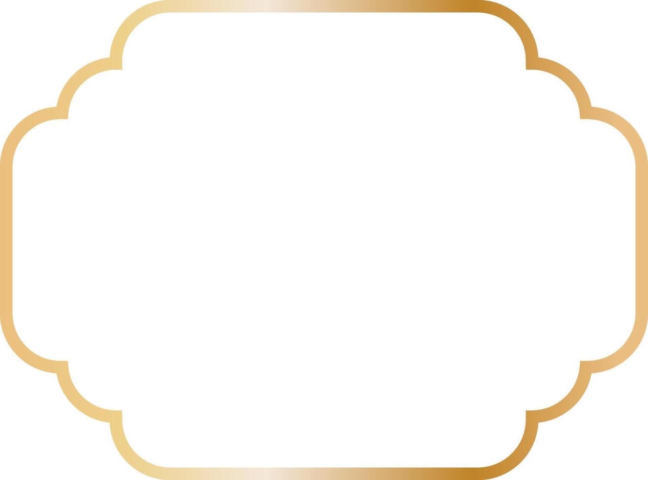 Golden Islamic Frame Luxury Illustration. Isolated on White Background. vector