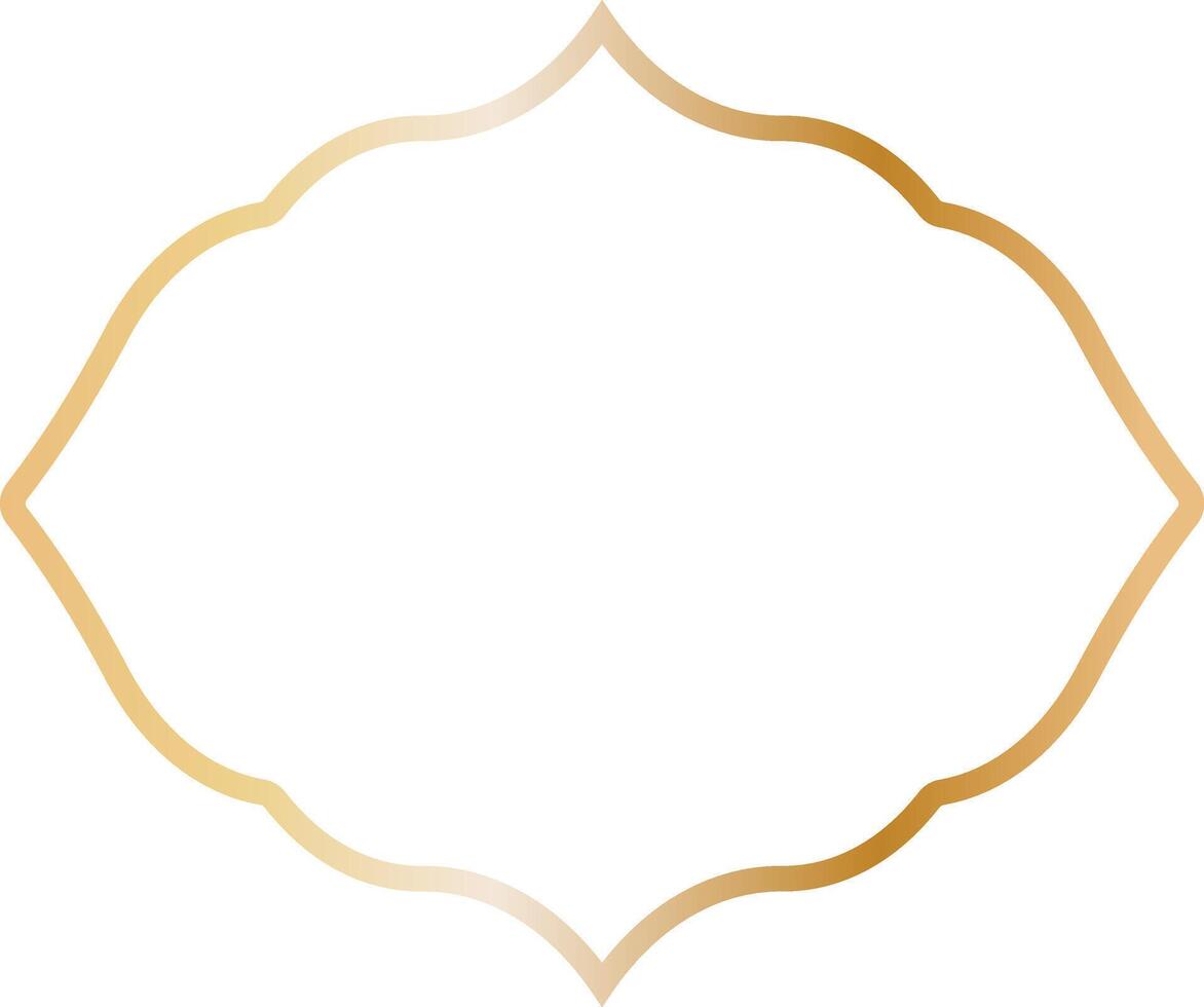Golden Islamic Frame Luxury Illustration. Isolated on White Background. vector