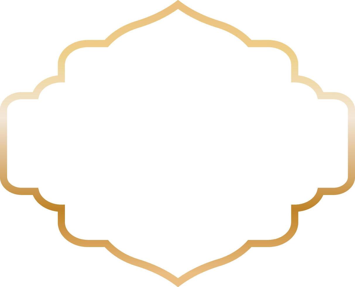 Golden Islamic Frame Luxury Illustration. Isolated on White Background. vector