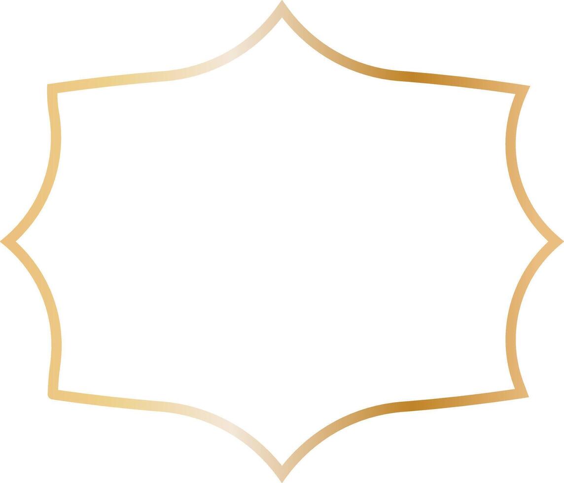 Golden Islamic Frame Luxury Illustration. Isolated on White Background. vector