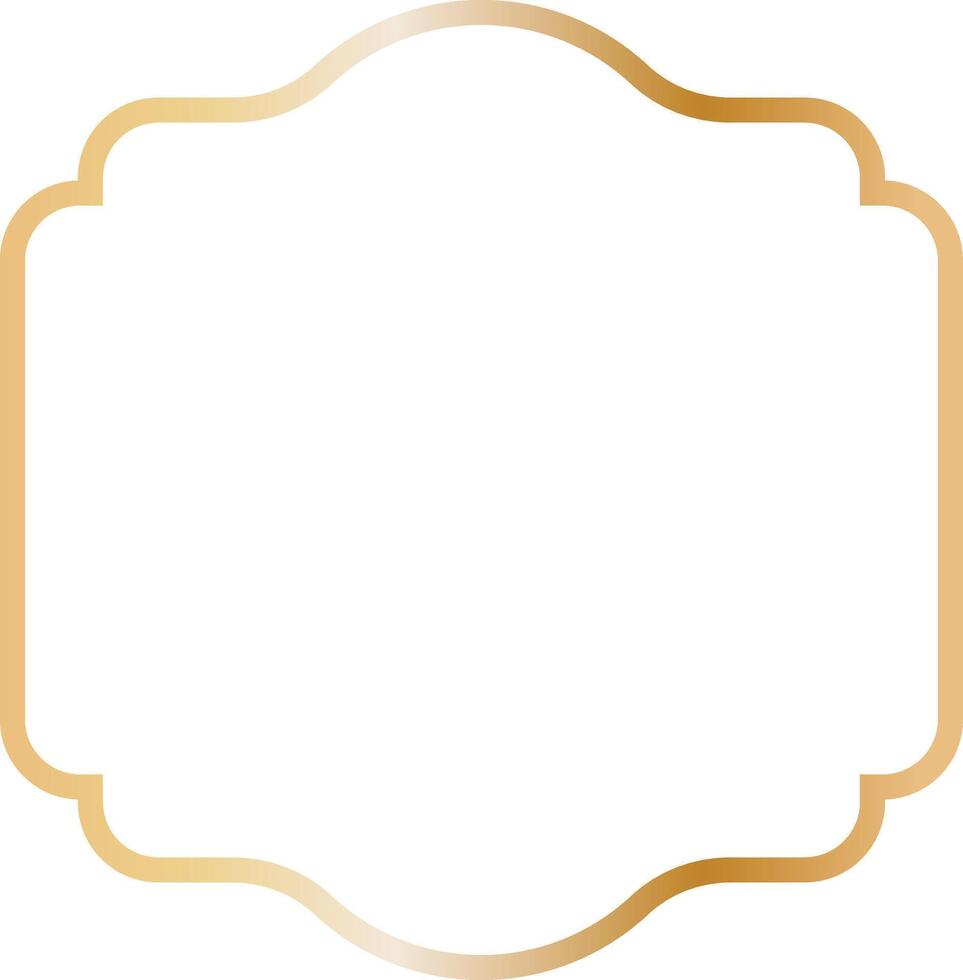Golden Islamic Frame Luxury Illustration. Isolated on White Background. vector