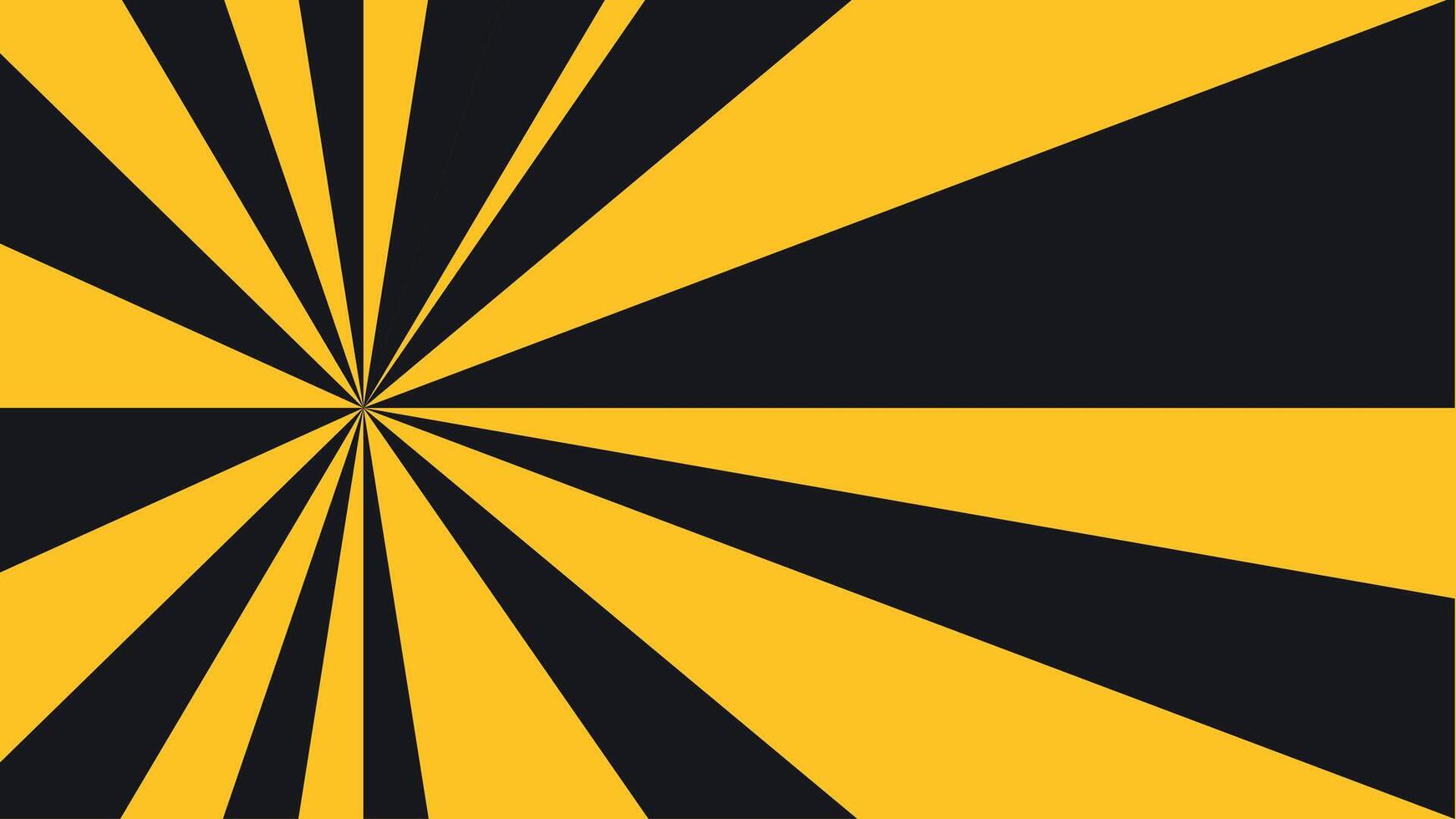 a black and yellow striped background with a black and white sunburst vector