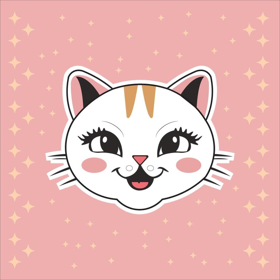 cat stickers design vector