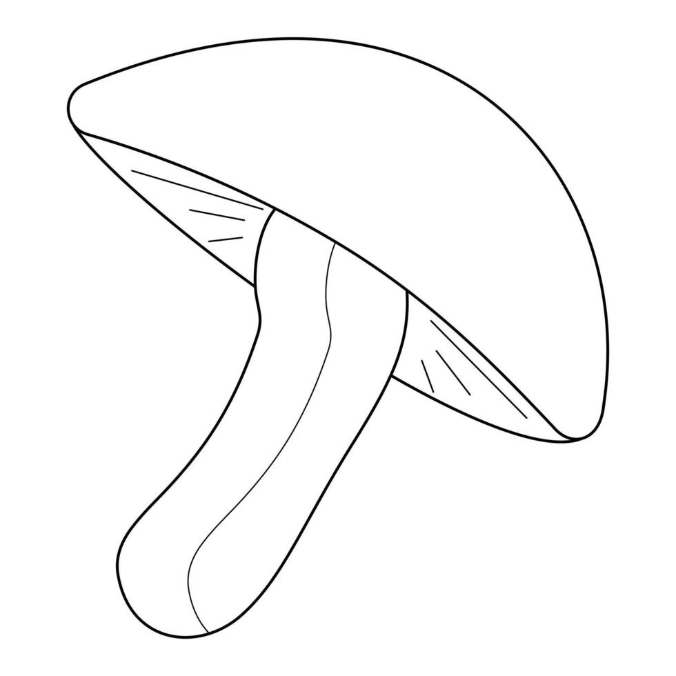 Simple and fun mushroom coloring page for kids. Perfect for educational activities, nature-themed projects, and creative coloring fun. vector
