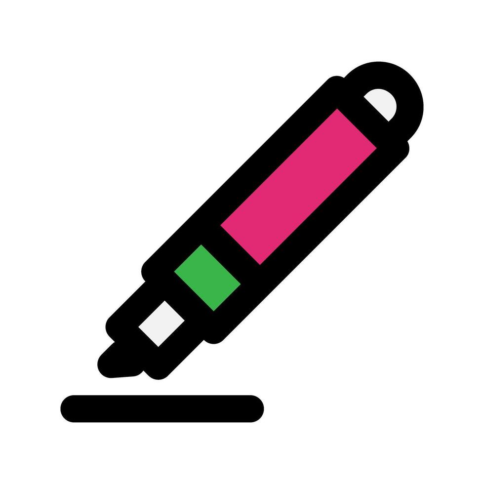 Pen flat icon. office equipment, students and workers. suitable for interfaces, websites, UI and mobile apps. vector