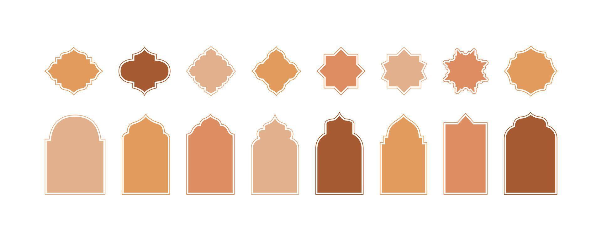 islamic shapes design flat vector
