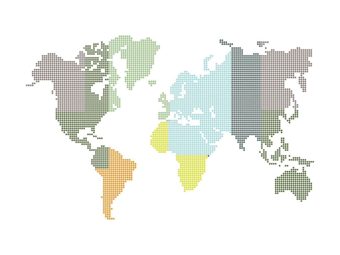 world map dotted color vector