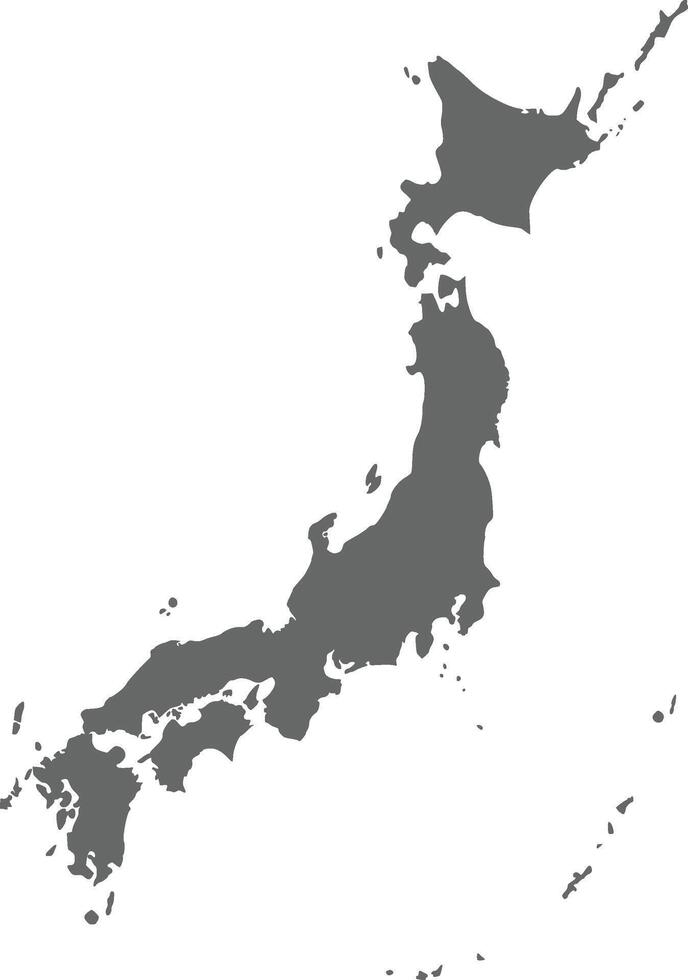 japan map grey vector