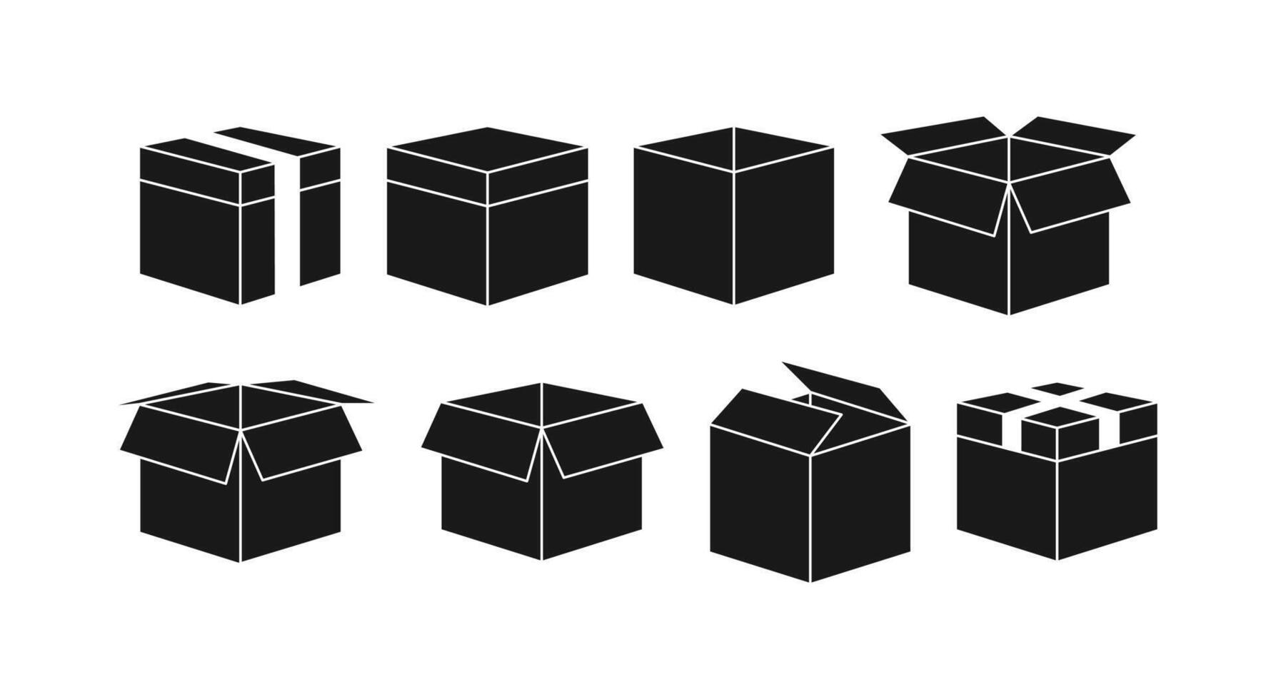 packaging box template black vector