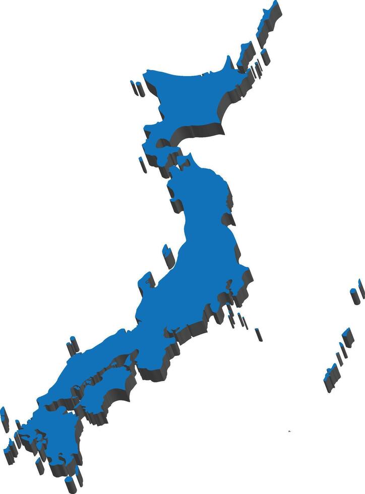 japan map 3d vector