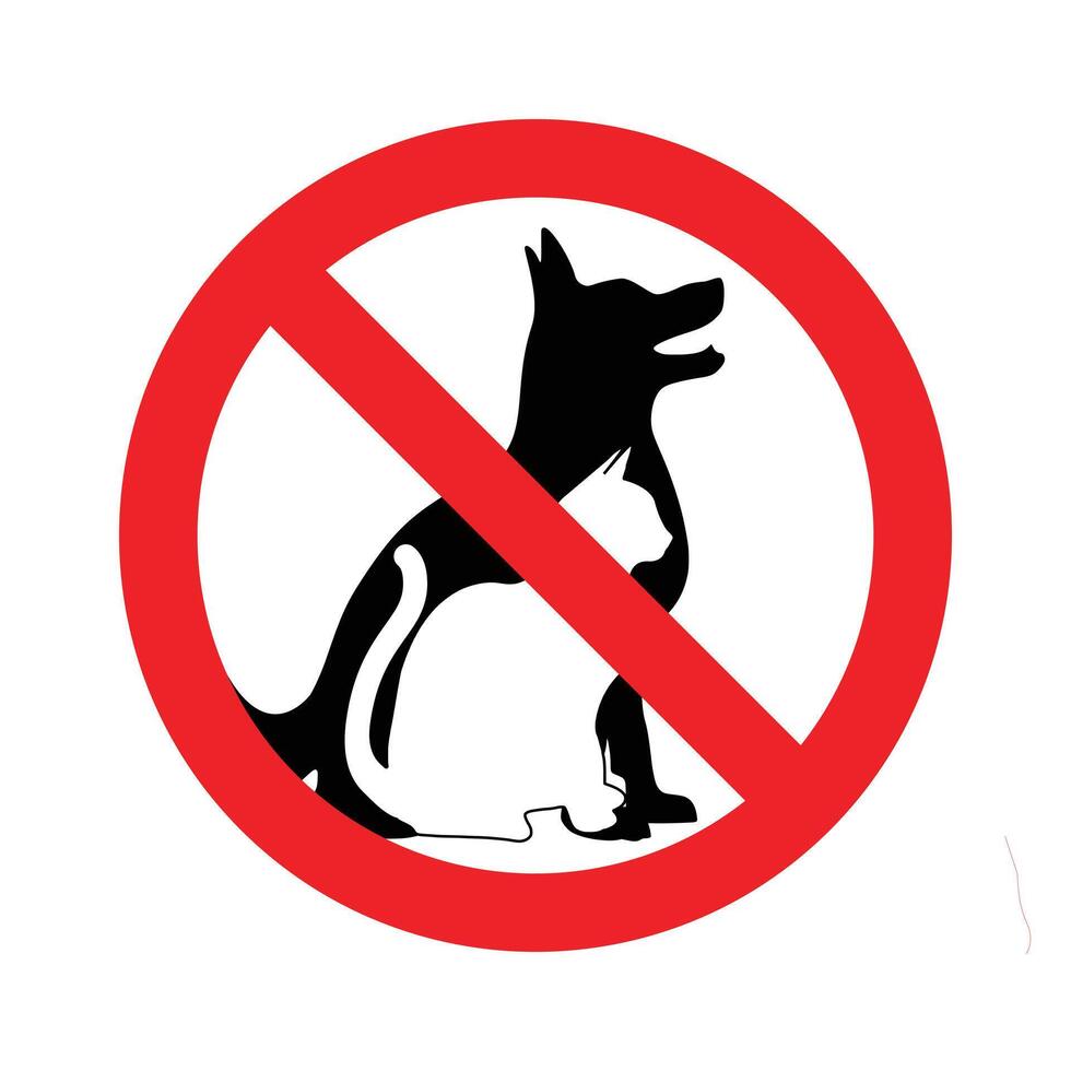 cat dog sign no entry vector