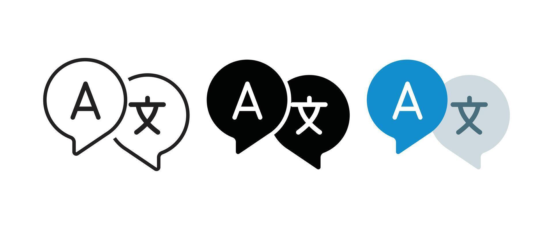 translate icon buble text vector