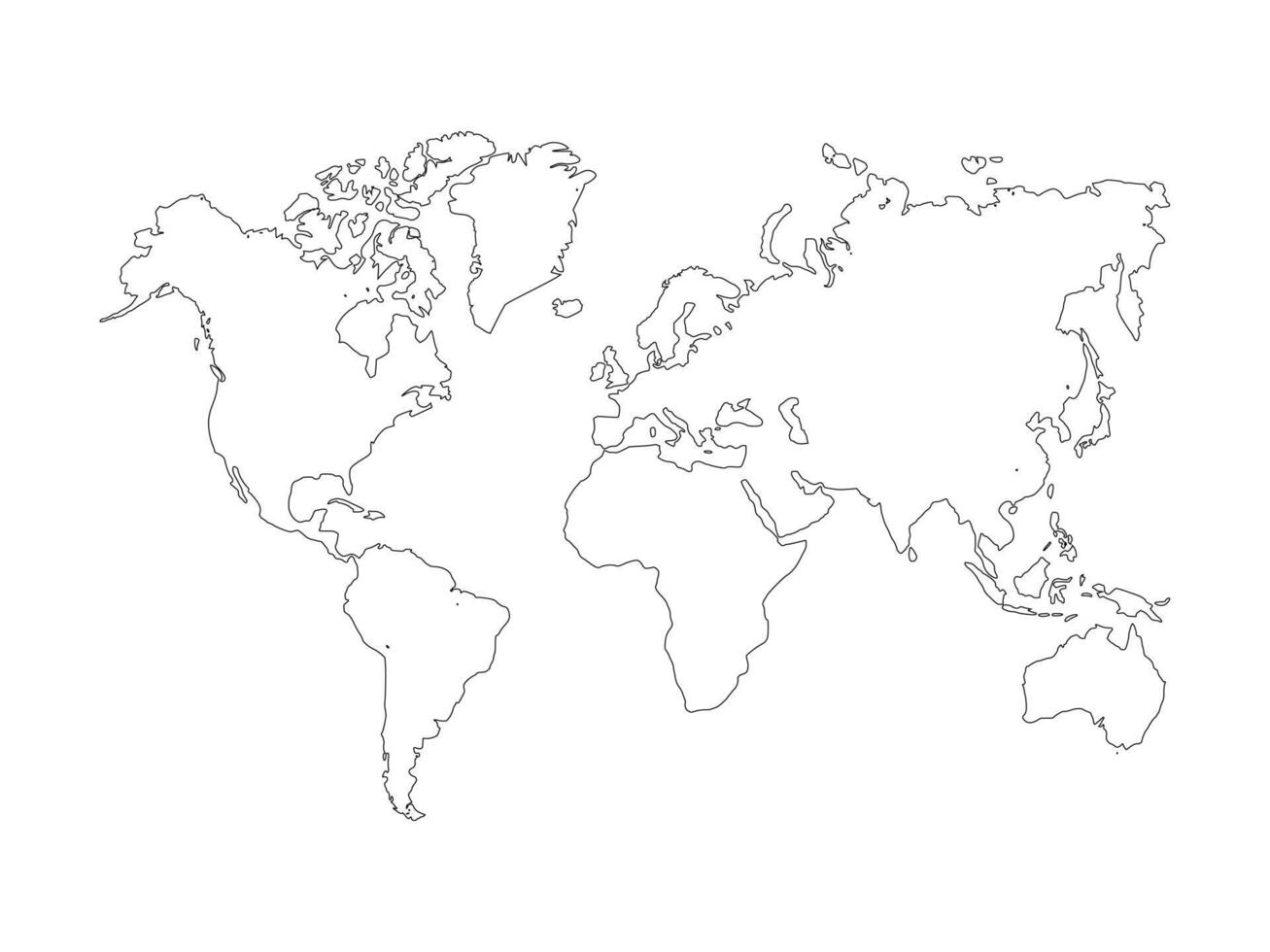 world map outline vector
