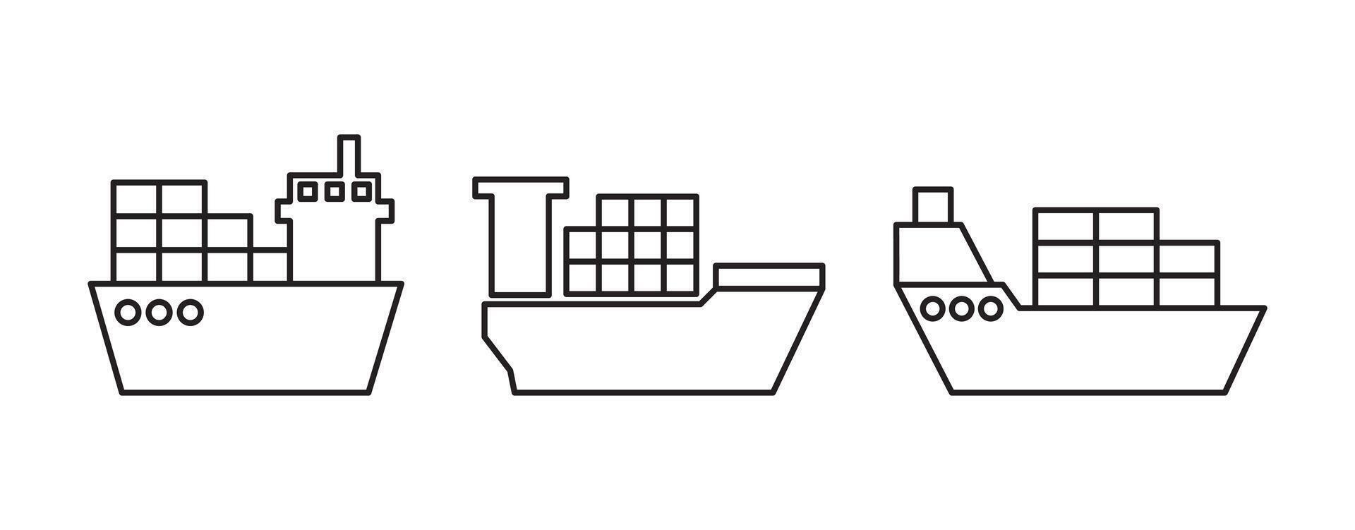 ship cargo icon outline vector