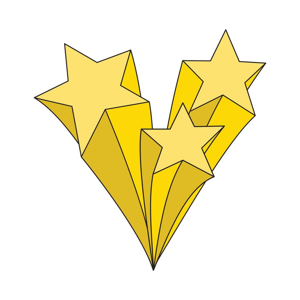 shooting star cartoon drawing vector