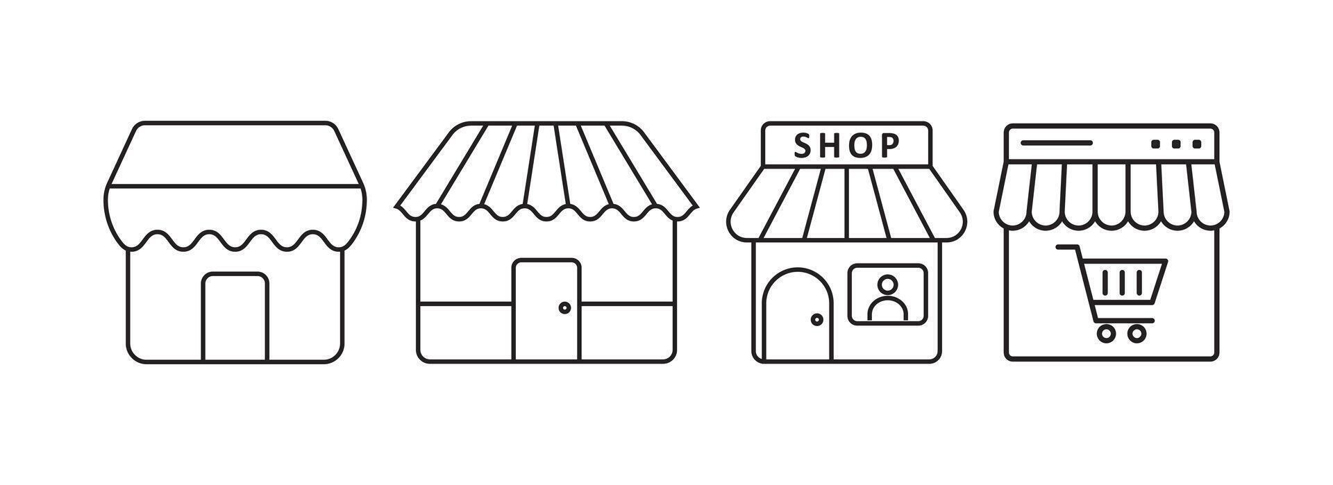 marketplace icon strore business vector