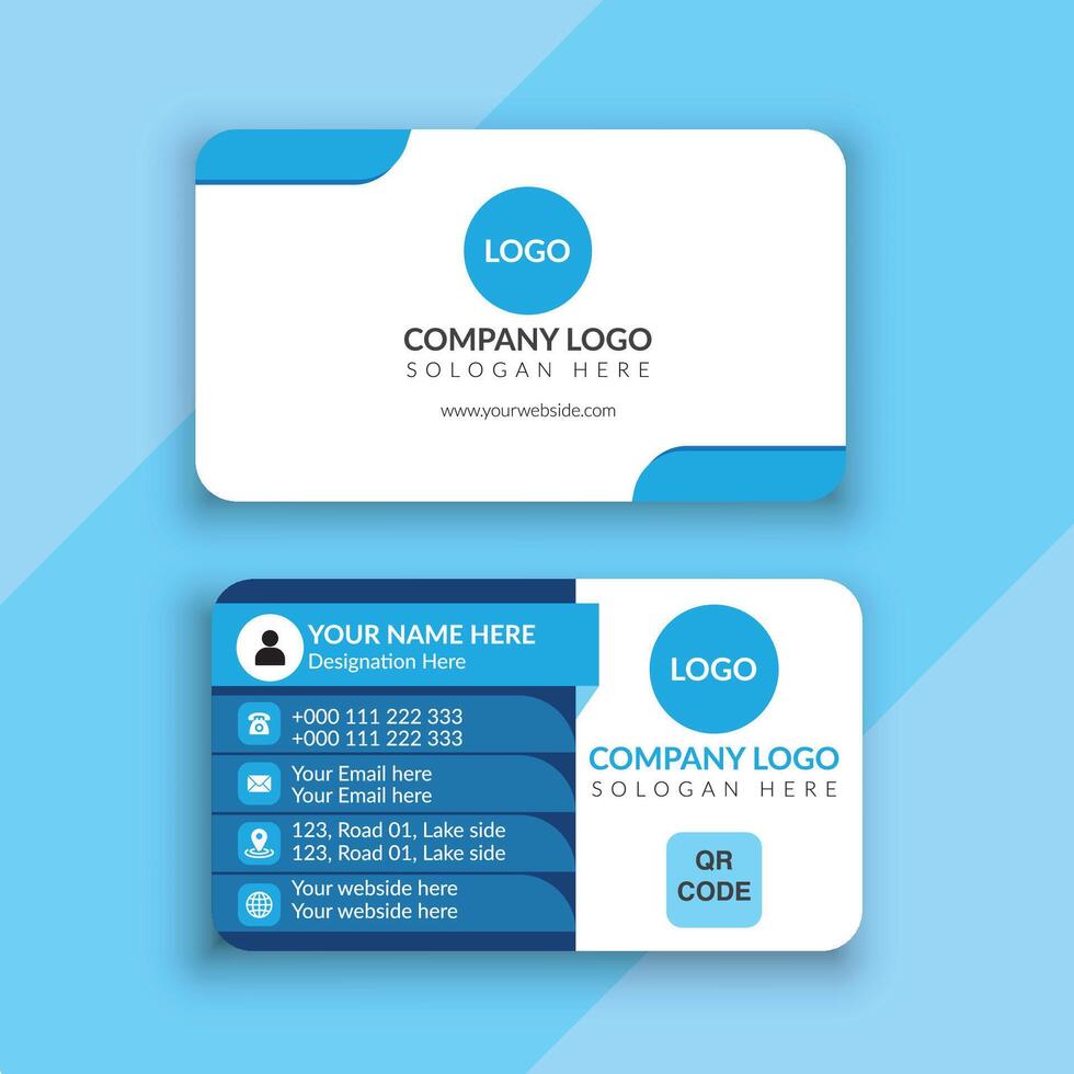 Business card with triangle shapes design vector