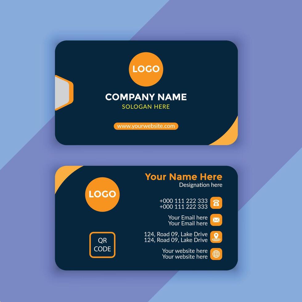 Business card with triangle shapes design vector